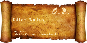Odler Marica névjegykártya